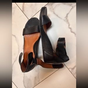 Gentle Souls black wedge sandal